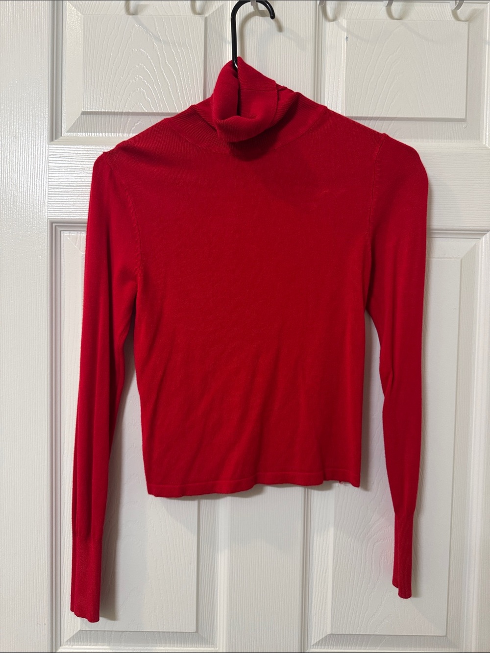 Red Turtleneck Long Sleeve Top